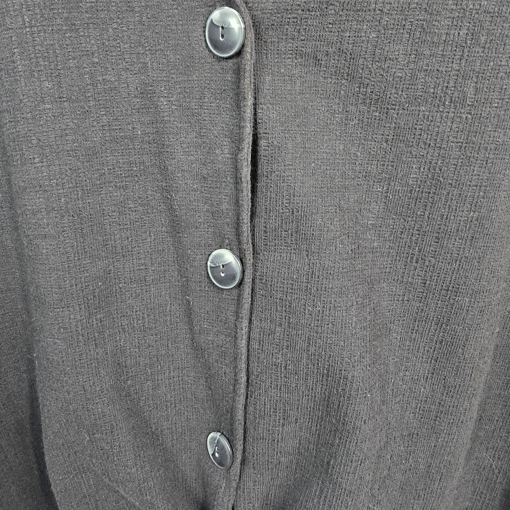 Old Navy Black Sleeveless Button-Front Tie-Hem Top Size Large - Picture 5 of 7